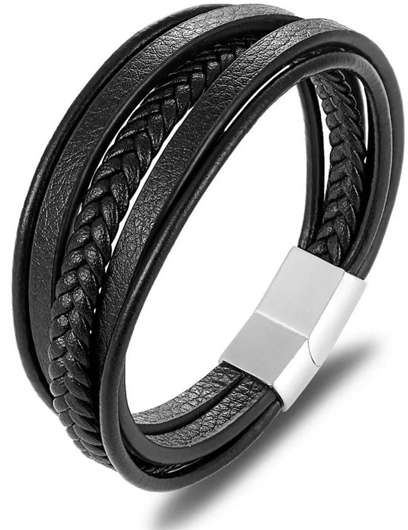 Multi strand Leather Bracelet having metal Clasp