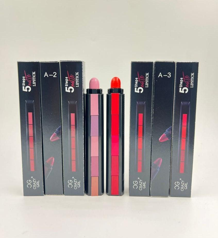 FAB 5 Matte Finish 5 in 1 Lipstick Pack Of 2