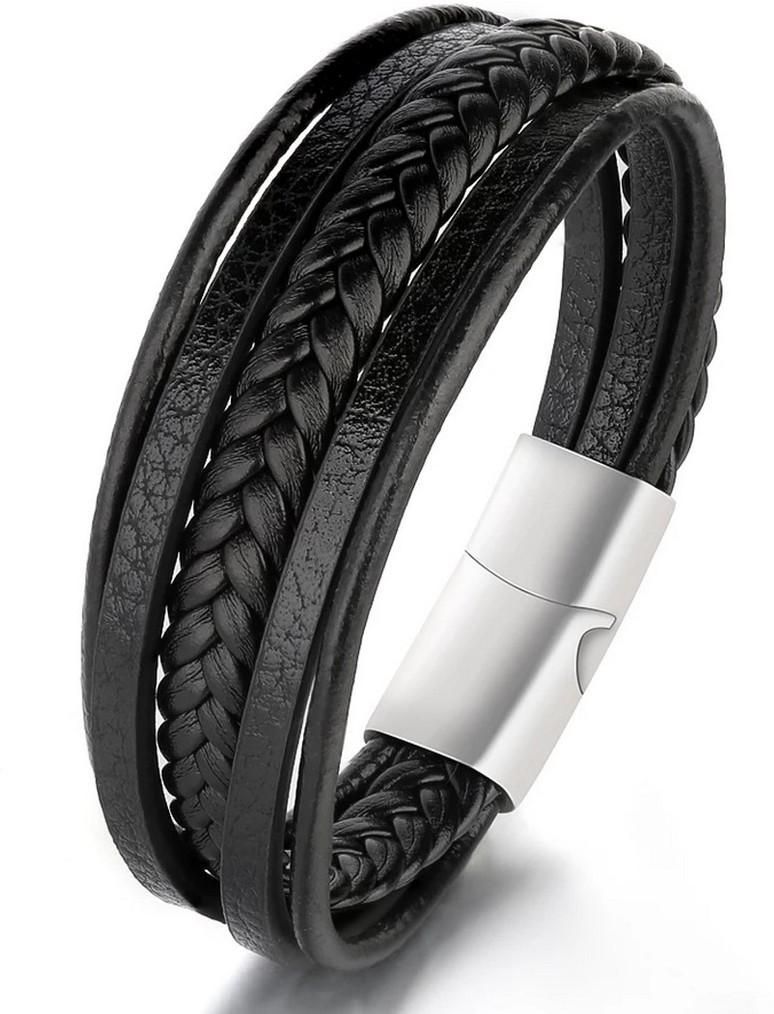 Multi strand Leather Bracelet having metal Clasp